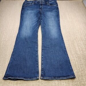 American Eagle Jeans Women 18 Kick Boot Bootcut Flare Stretch Denim Cowgirl Boho